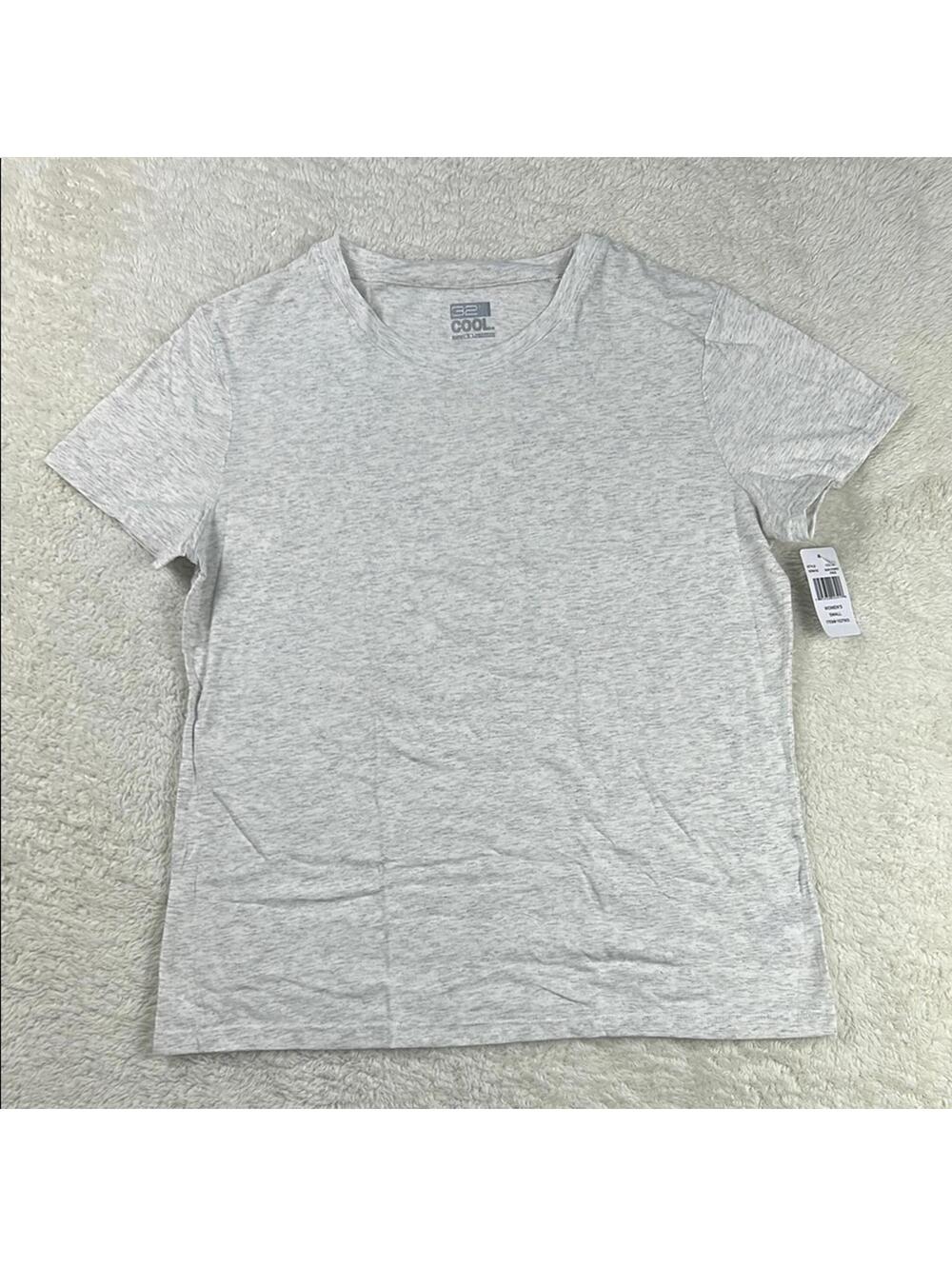 32 Degrees Cool Performance Tee Women's Small Heather Gray NWT Workout Shirt